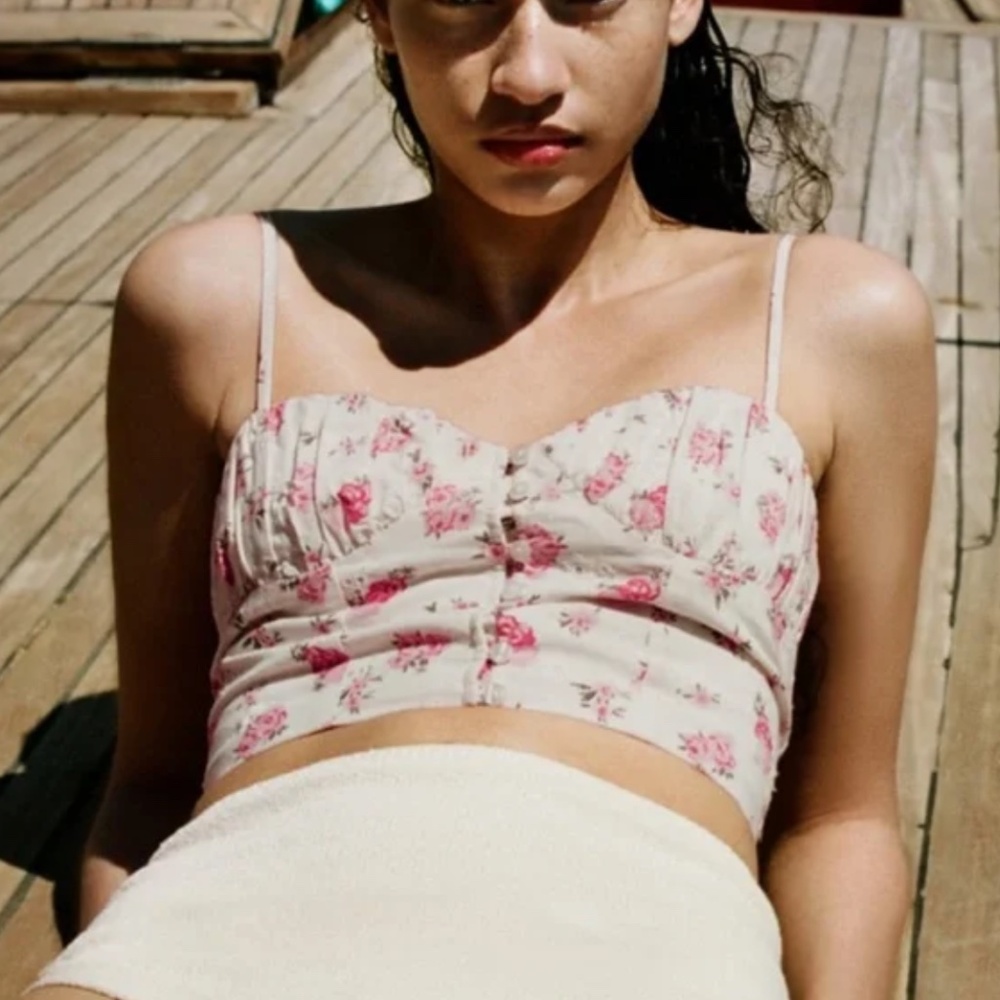 zara floral corset top